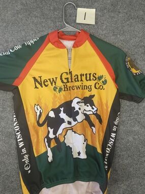 Artisan New Glarus Brewing Co. Yellow, Green & Red Cycling Jersey
